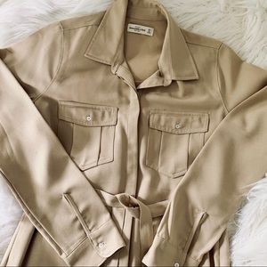 abercrombie & fitch tie waist shirt dress